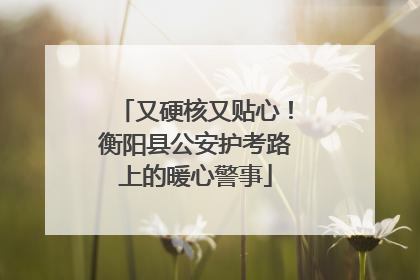 又硬核又贴心！衡阳县公安护考路上的暖心警事
